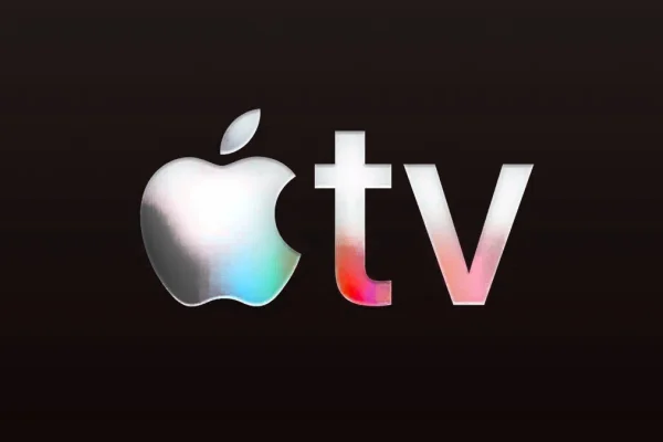 Apple TV app interface on tvOS displaying various movie and show options for streaming.