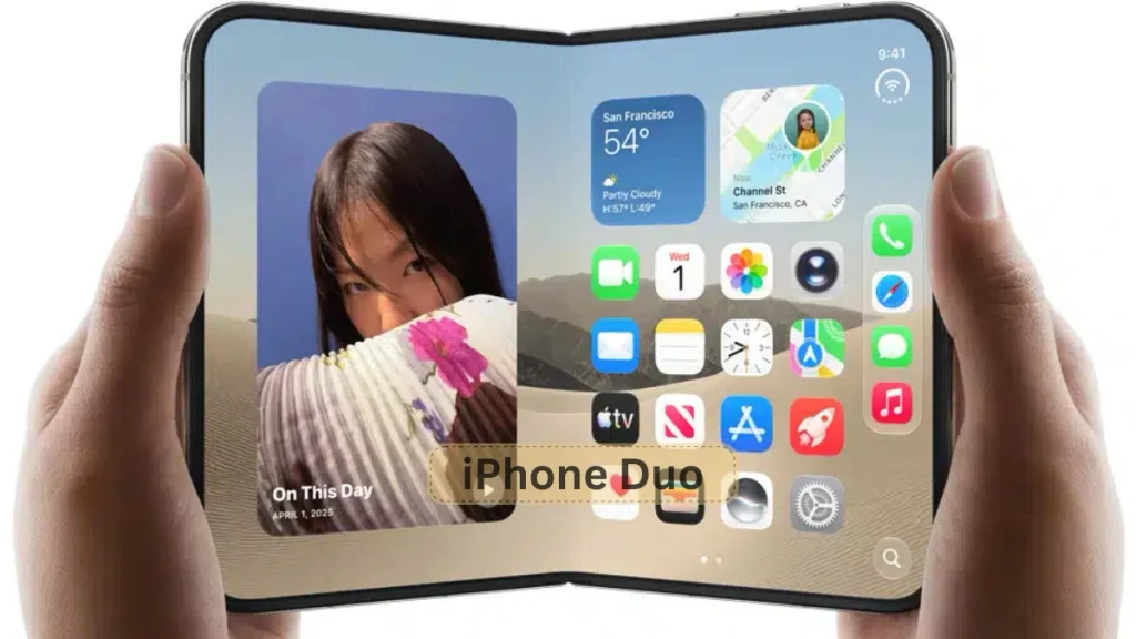 Folded iPhone X resting on a surface, illustrating its compact design and premium finish.